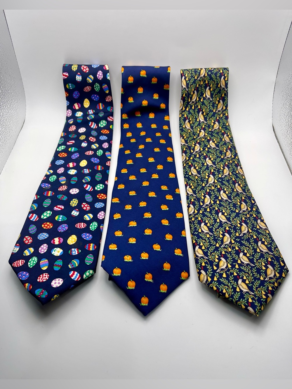 Lot of 3 Alynn Seasonal 100% Silk Ties Made in USA